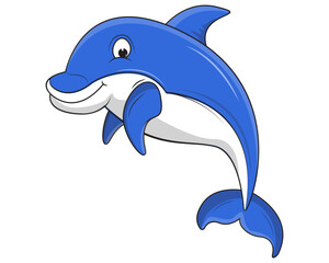 Cute Dolphin Animal Cartoon Illustration