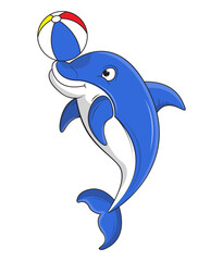 Cute Dolphin Animal Cartoon Illustration