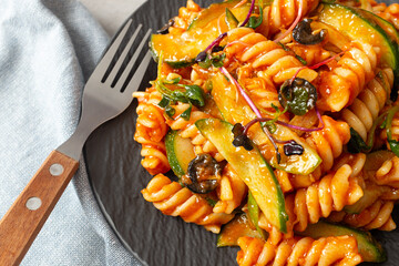 Fusilli Pasta Salad with Tomato Sauce