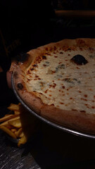 Delicious Pizza with Fries 4 cheese