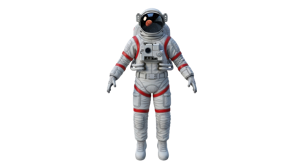 Isolated Astronaut in White Spacesuit with Mars Reflection in Visor