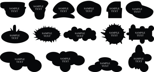 Black vintage speech bubble frames with classic decorative label shapes