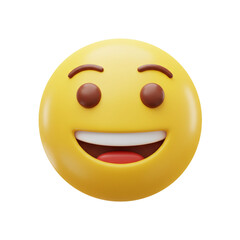 Fototapeta premium Smiley emoji showing excitement and enthusiasm.