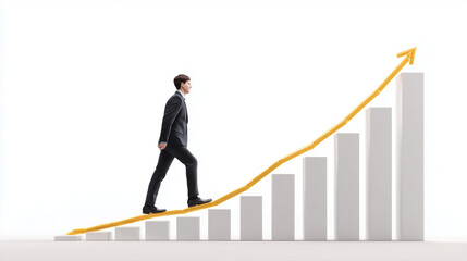 ein mann geht die kaariere leiter nach oben karriereleiter
anlage geld invest charts