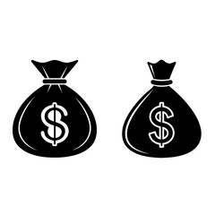 Money bag icon, Dollar sack money icon vector