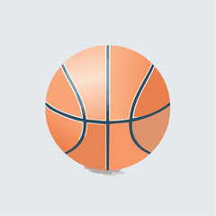 Vector Illustration of a Realistic Basketball Isolated on Light Background