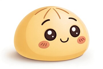 Fototapeta premium Happy yellow smiley face illustration on a white background