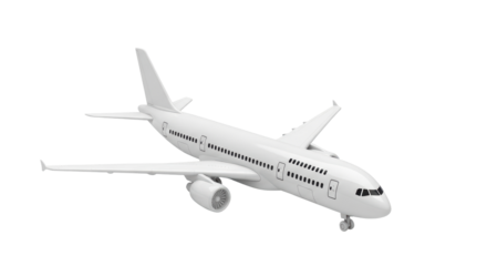 Isolated Generic White Airplane Model