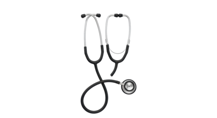 Isolated Black Stethoscope Medical Instrument
