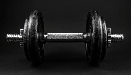 Obraz premium Dumbbell on a black background