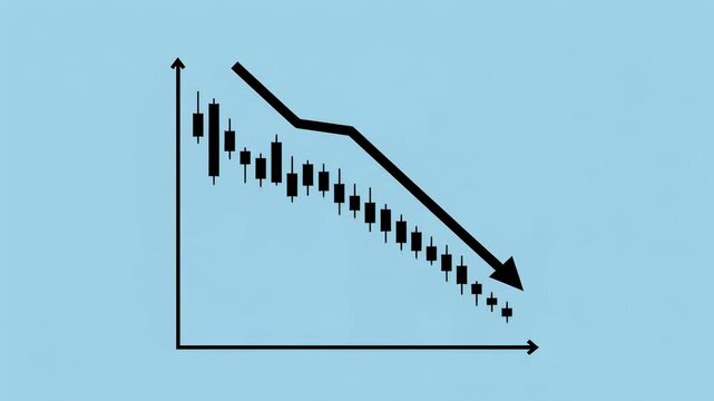 Stock market decline chart illustration