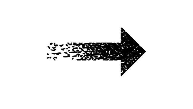 Dirty Arrow, Black Isolated Silhouette