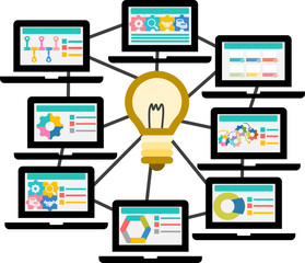 アイデアが閃くイラスト	