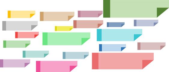 ポストイットの素材イラストセット