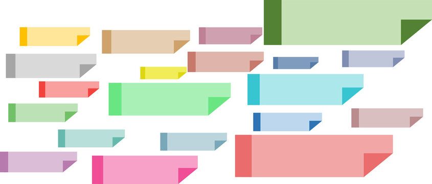 ポストイットの素材イラストセット