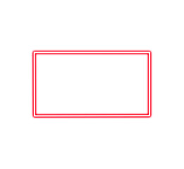 Neon glowing rectangle isolated on white background neon