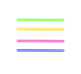 Obraz premium Set of neon sticks isolated on white background