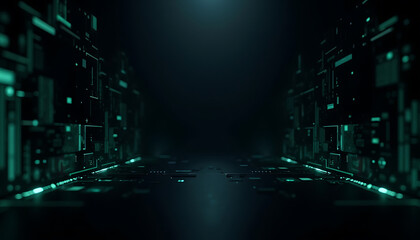 Abstract Technology Circuit Board Dark Background