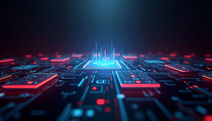 Circuit Board Abstract Glowing Data