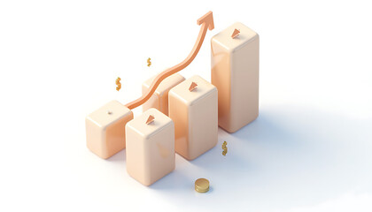 Rising Bar Graph with Upward Arrow and Dollar Sign