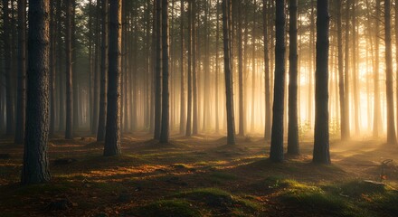 Fototapeta premium Morning Beautiful View in the Forest