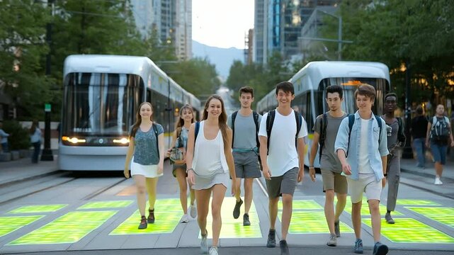 Smart Crosswalks Enhance Safety for Pedestrians at Urban Intersection