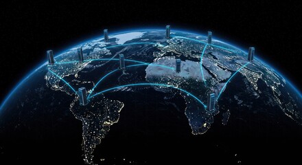 Earth Network Connection Global Data Transmission