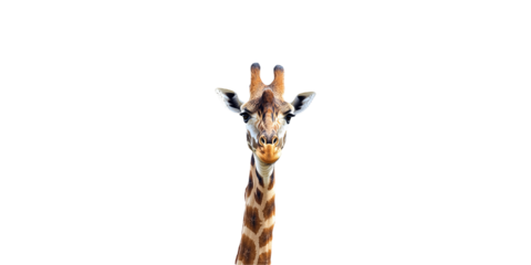 Giraffe Portrait. Wildlife And Nature Photography Focused Animal Features Isolated On Transparent Background