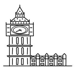 Fototapeta premium clock tower icon on white background