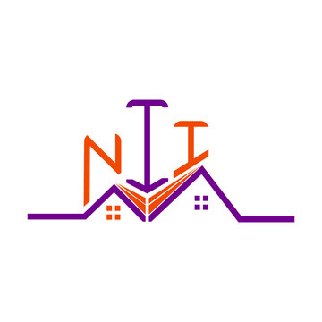 NII Real State logo design, NII simple and modern logo. NII luxurious alphabet design