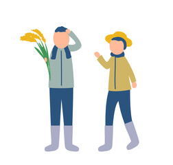 米農家のイラスト