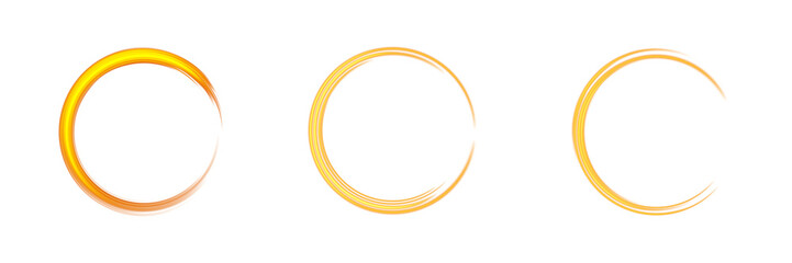 PNG Energy Ring Frame with Golden Brush Stroke and Transparent Design for Interface, Logo or Fantasy Elements © Татьяна Куриленко
