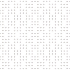 Vector polka dot seamless pattern. Subtle white and grey minimal geometric background. Abstract texture with small circles, spots, dots in modular grid. Simple minimalist design for decor, print, wrap