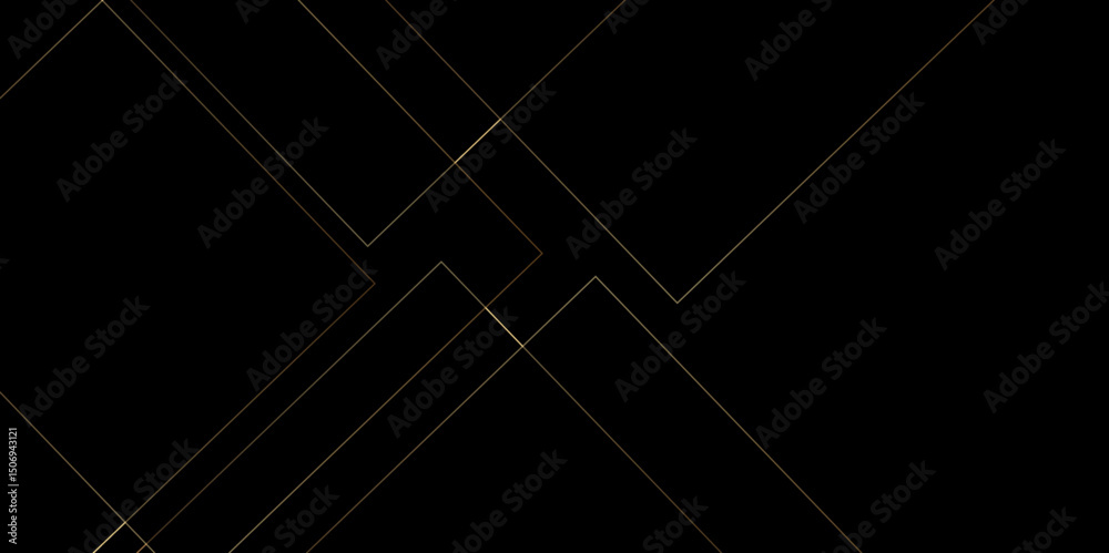 Poster black and golden vector futuristic tech glow and shinning line simple modern abstract background. ve