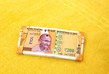 Indian Currency 200 Rupee Note Bundle