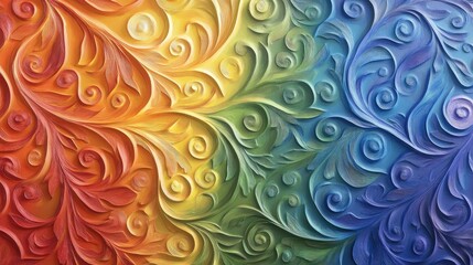 Rainbow gradient with embossed texture giving D effect