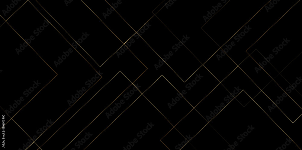 Poster black and golden vector futuristic tech glow and shinning line simple modern abstract background. ve