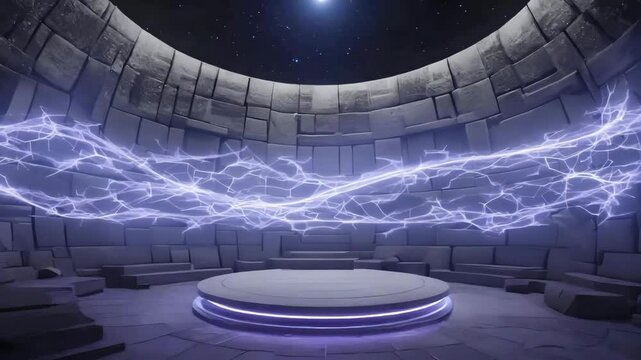 Futuristic energy portal with electric light ring, futuristic energy portal in sci-fi chamber, futuristic energy portal abstract digital space, Electric power field visuals
