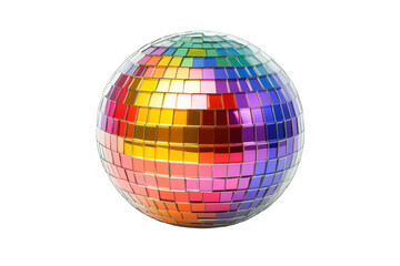 Obraz premium Colorful disco ball isolated on transparent background