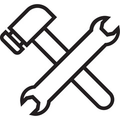 Repair Tools Icon, Maintenance Equipment, Fixing Tools, Toolbox Symbol, Mechanical Tools