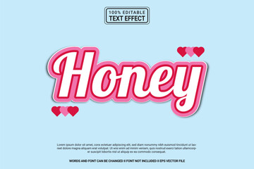 Honey Editable Text Effect Vector Design – Playful and Modern Typography Cartoon Style for Poster, Branding, Social Media
