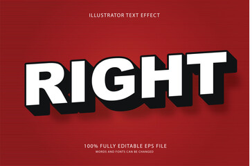 Modern Bold 3D Text Effect "RIGHT" in White for Clean Branding