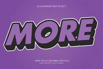 Stylish Purple 3D Text Effect "MORE" for Trendy Promotions