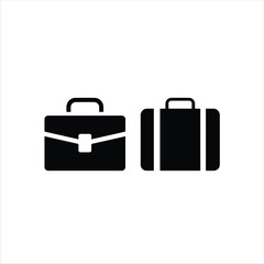 set of suitcases, Business and Travel Bag Icons Vector