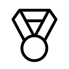 Medal line icon. Linear award medal with ribbon. Champion medal. Award symbol for your web site design, logo, app, UI. Victory, competition, success, achievement concept. Vector illustration. Editable
