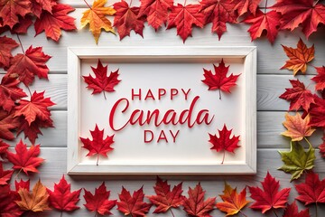 Obraz premium Happy Canada Day A Festive Autumn Celebration with Maple Leaves