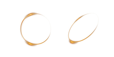 Neon Energy Ring Futuristic Glowing Yellow Light with Electric Sparks and Transparent Flash on Dark Background