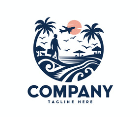 Summer beach logo design 