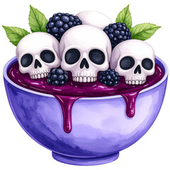 watercolor-style Halloween desserts, featuring cupcakes, donuts, candy, parfaits, Perfect for seasonal designs, stickers, scrapbooks, and party invitations. This charming set blends horror 