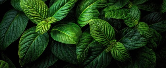The Lush Green Leaves Creating a Vibrant Natural Background